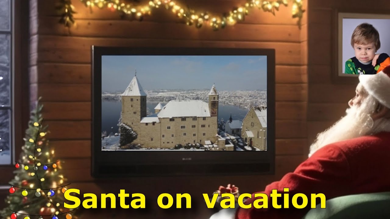 Santa loves old castles. Rapperswil Castle in winter.