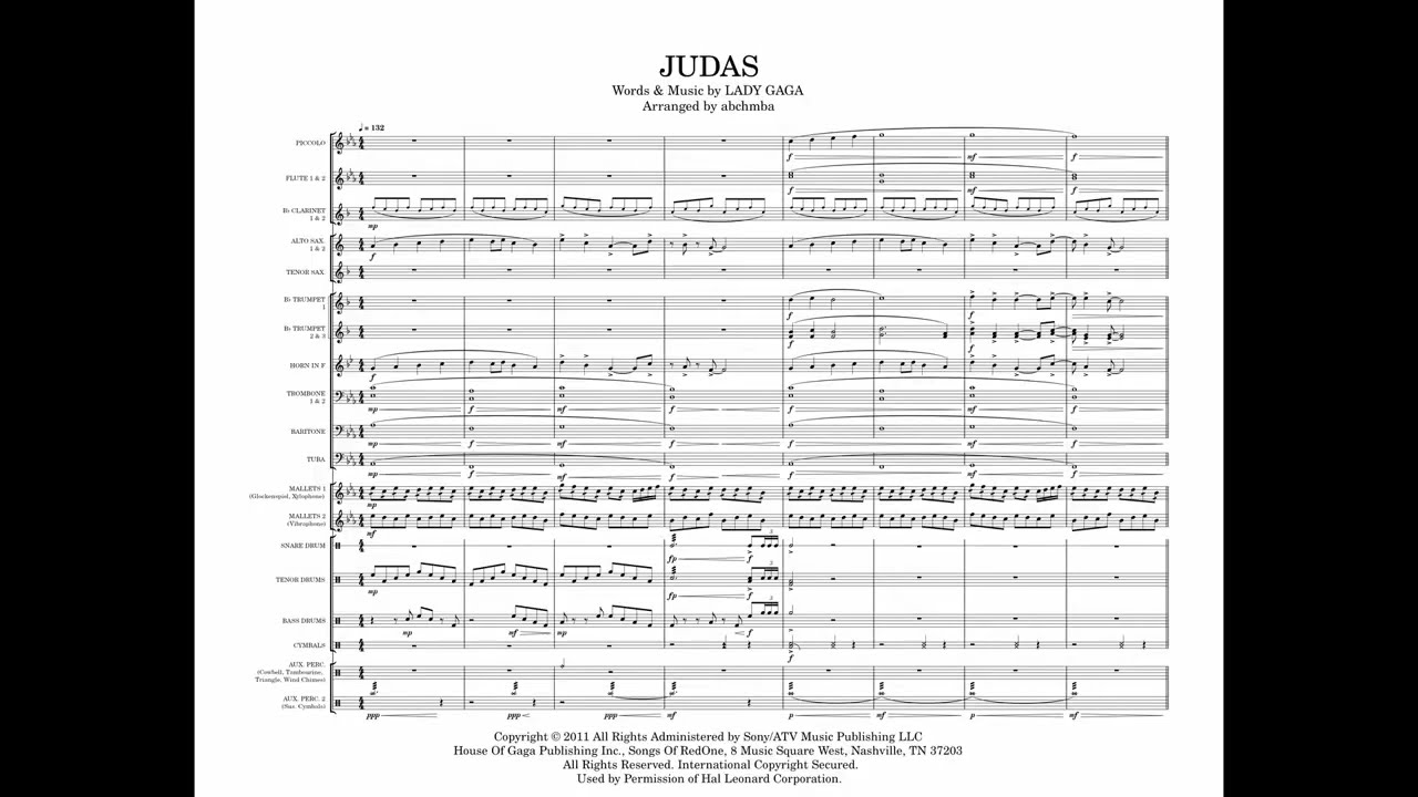 JUDAS (Lady Gaga) (marching band)