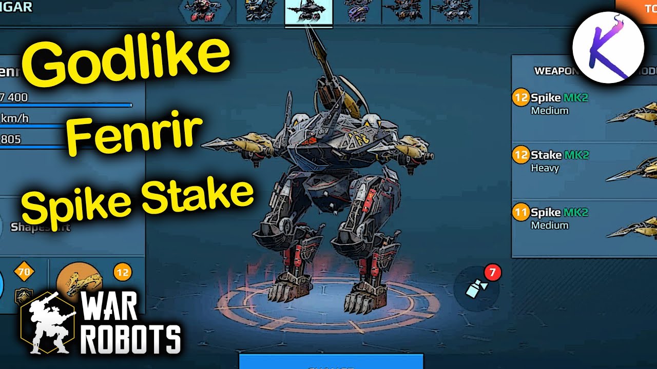 Godlike Spike Stake Fenrir War Robots Gameplay WR new Robot weapons update 9.0