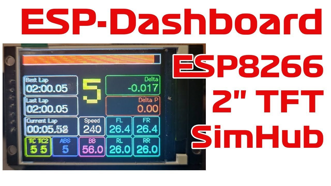 Как создать панель управления сим-картой с помощью ESP8266 + TFT-экрана + SimHub &mdash; своими руками