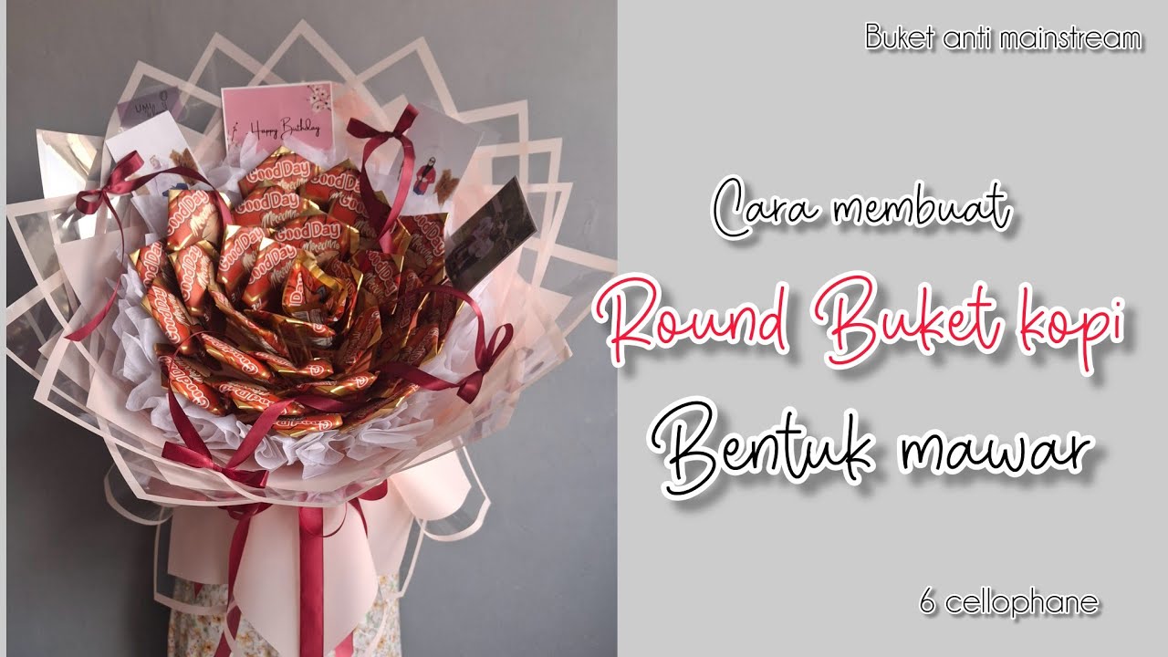 Cara mudah membuat round bouquet kopi bentuk mawar | buket anti mainstream