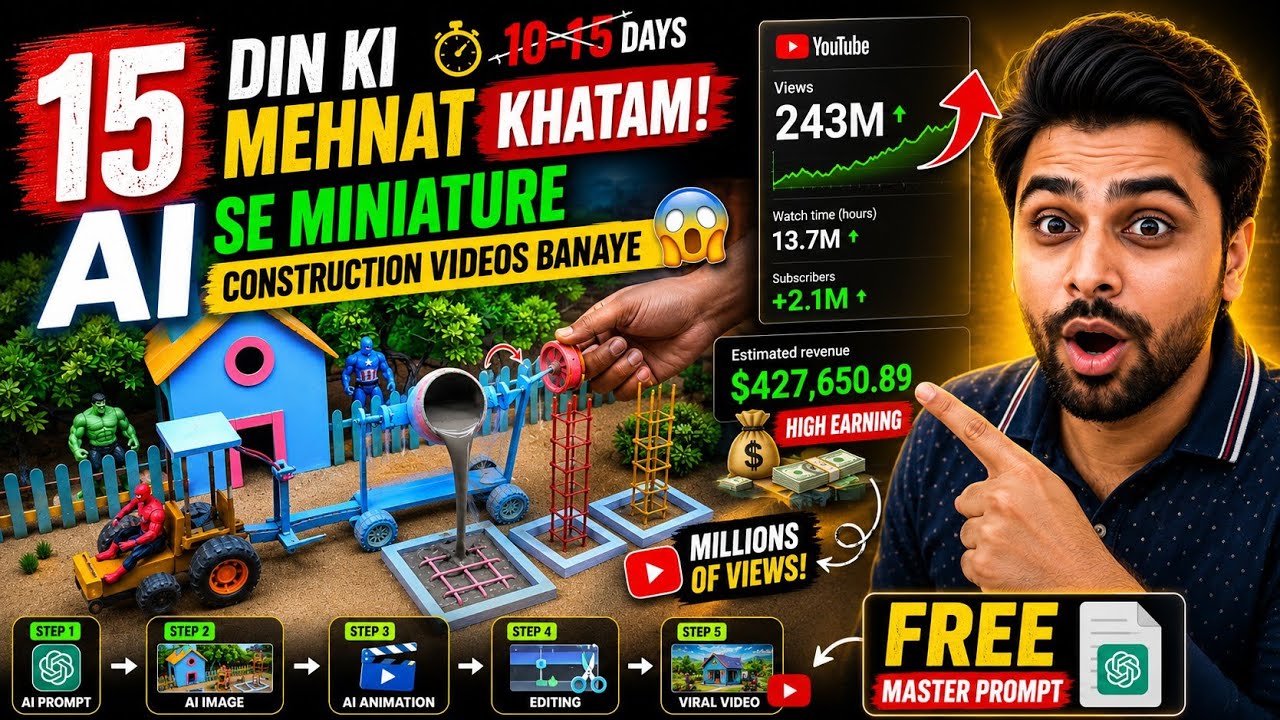 Make Viral Miniature Construction Videos with AI 🤯