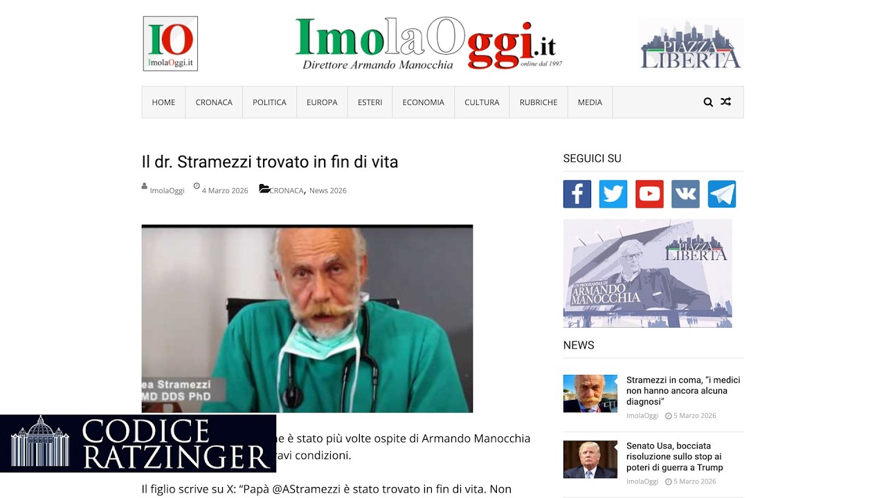 Il dott. Andrea Stramezzi è in coma. Non si sa cosa sia successo ancora.