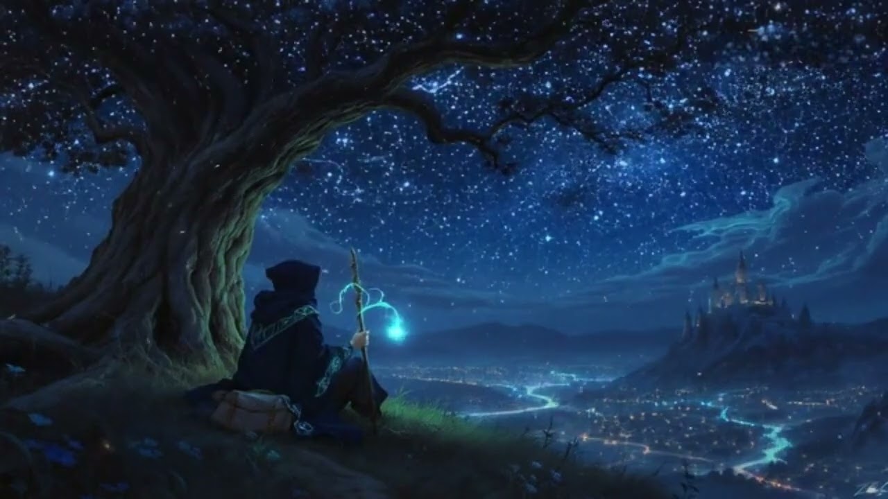 The Young Wizard's Vigil | Starry Night Fantasy Ambience | Relaxing Celtic Music [No Ads]