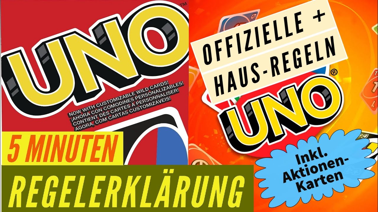 UNO Regeln Anleitung Regelvideo Kartenspiel Offiziell + Hausregeln