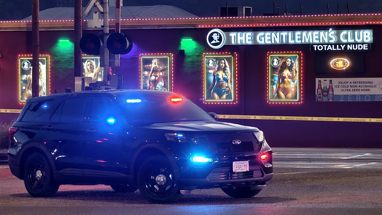 Code 3 LAPD + Glendale PD + LAFD + Glendale Fire Respond To Shooting Gentlemen's Club San Fernando