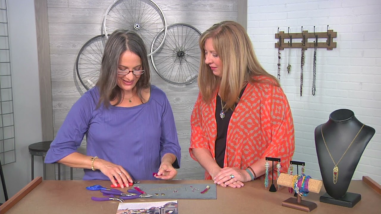 Create hamsa earrings with sari silk on Beads, Baubles and Jewels with Tracy Gonzales (2710-1)