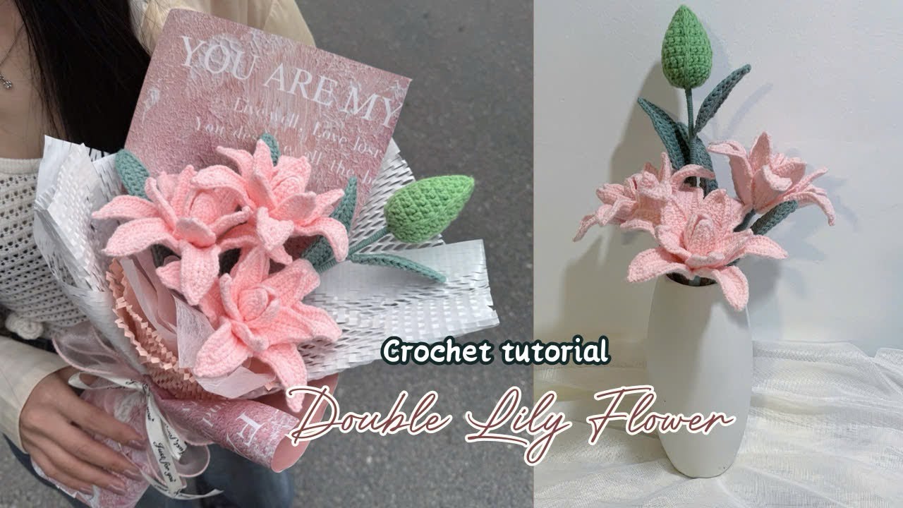 Crochet Double Lily Flower | Hướng Dẫn Móc Len Hoa Ly Kép | Móc Hoa Len