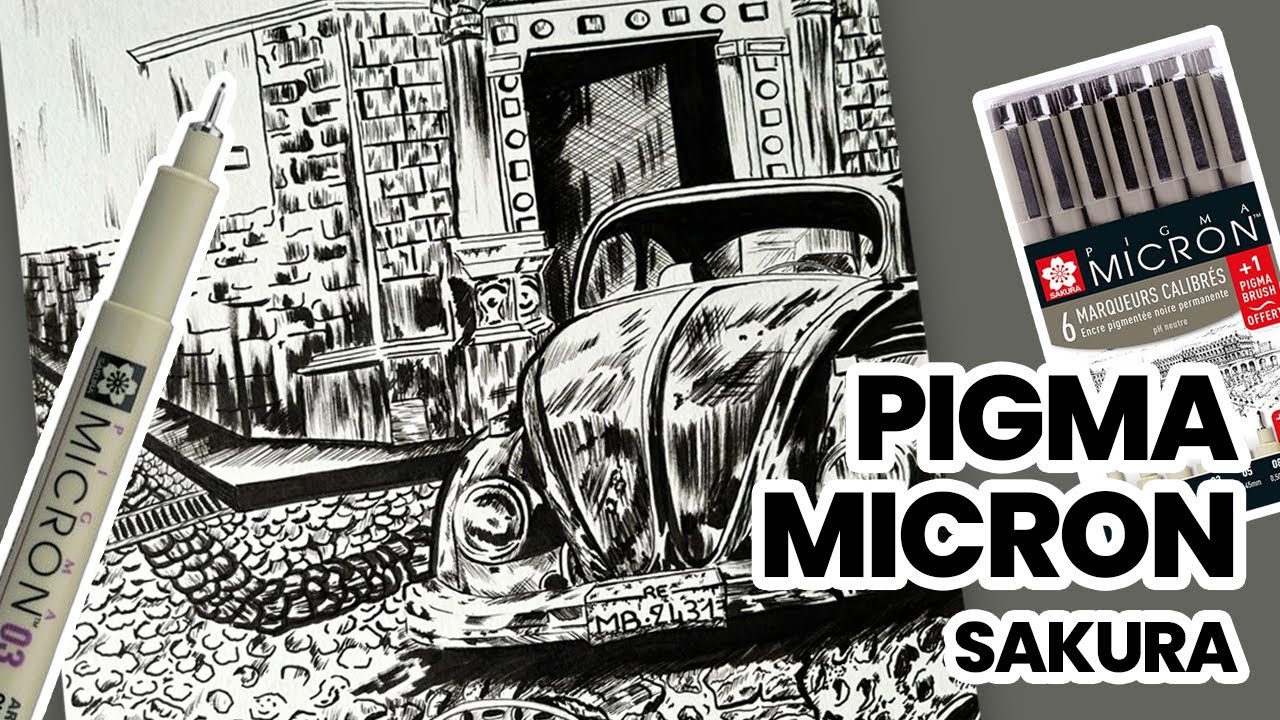 Dessiner en noir et blanc avec les feutres Pigma Micron Sakura