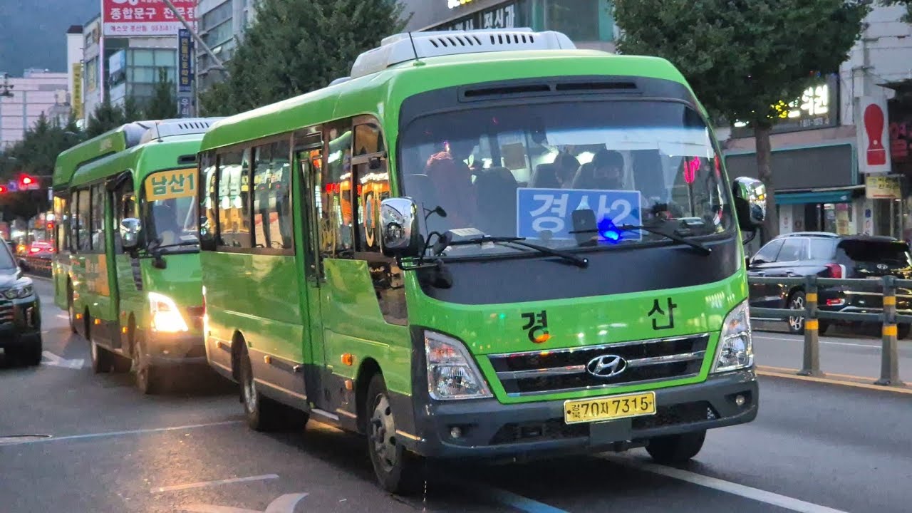 경산버스 카운티 뉴브리즈 좌석 예비차 7315호 경산2번 운행, 차내 주행영상