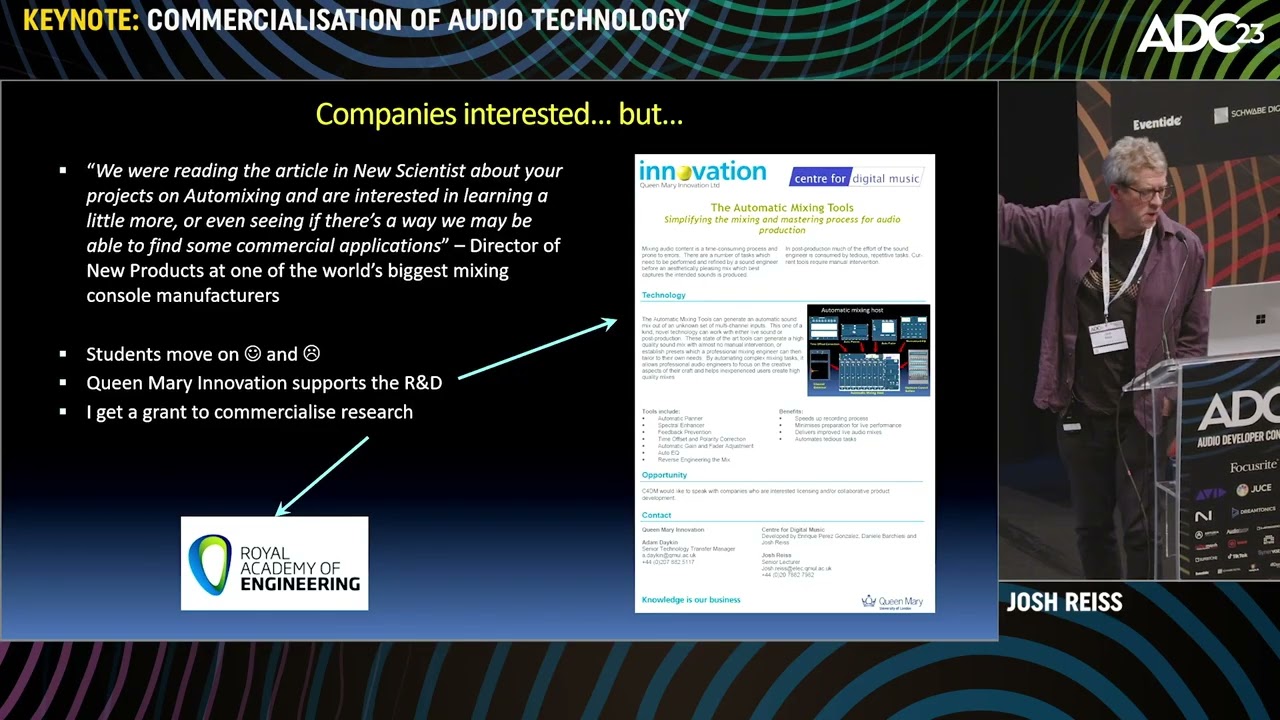 ADC'23 - Keynote talk - Commercialisation of Audio Technology