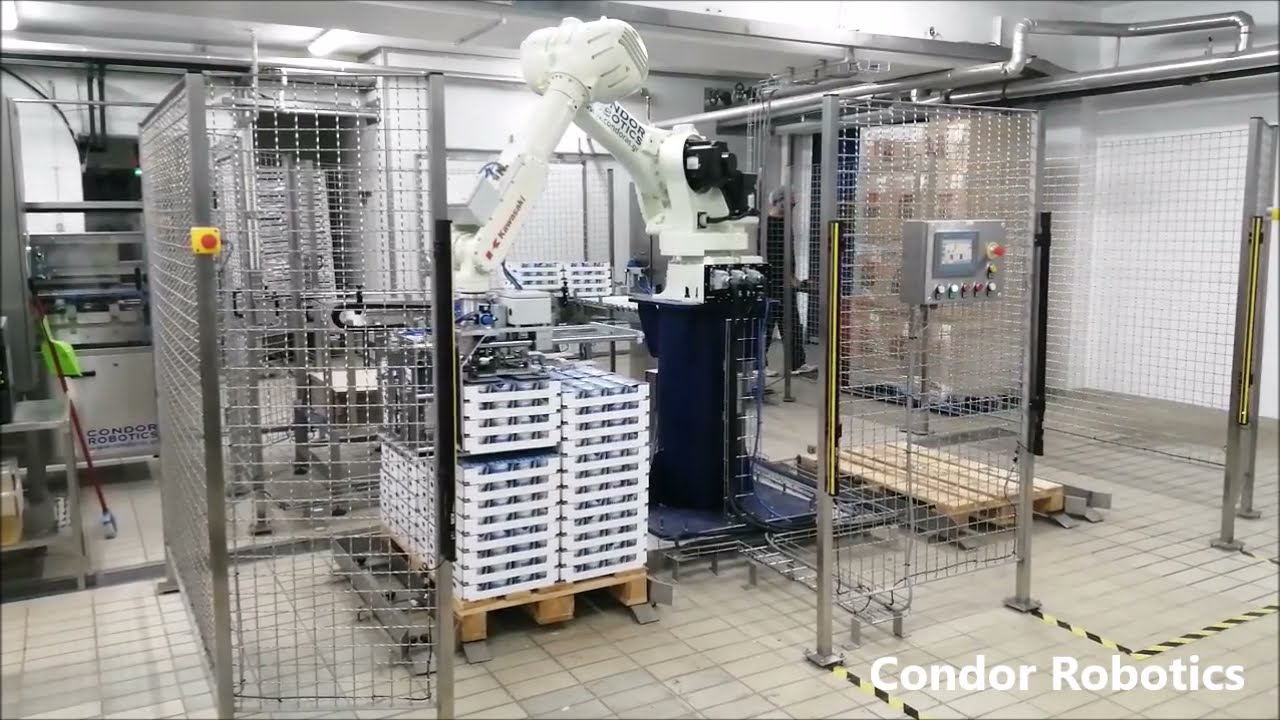 Kawasaki Robot RD080N Yogurt Tray Palletising