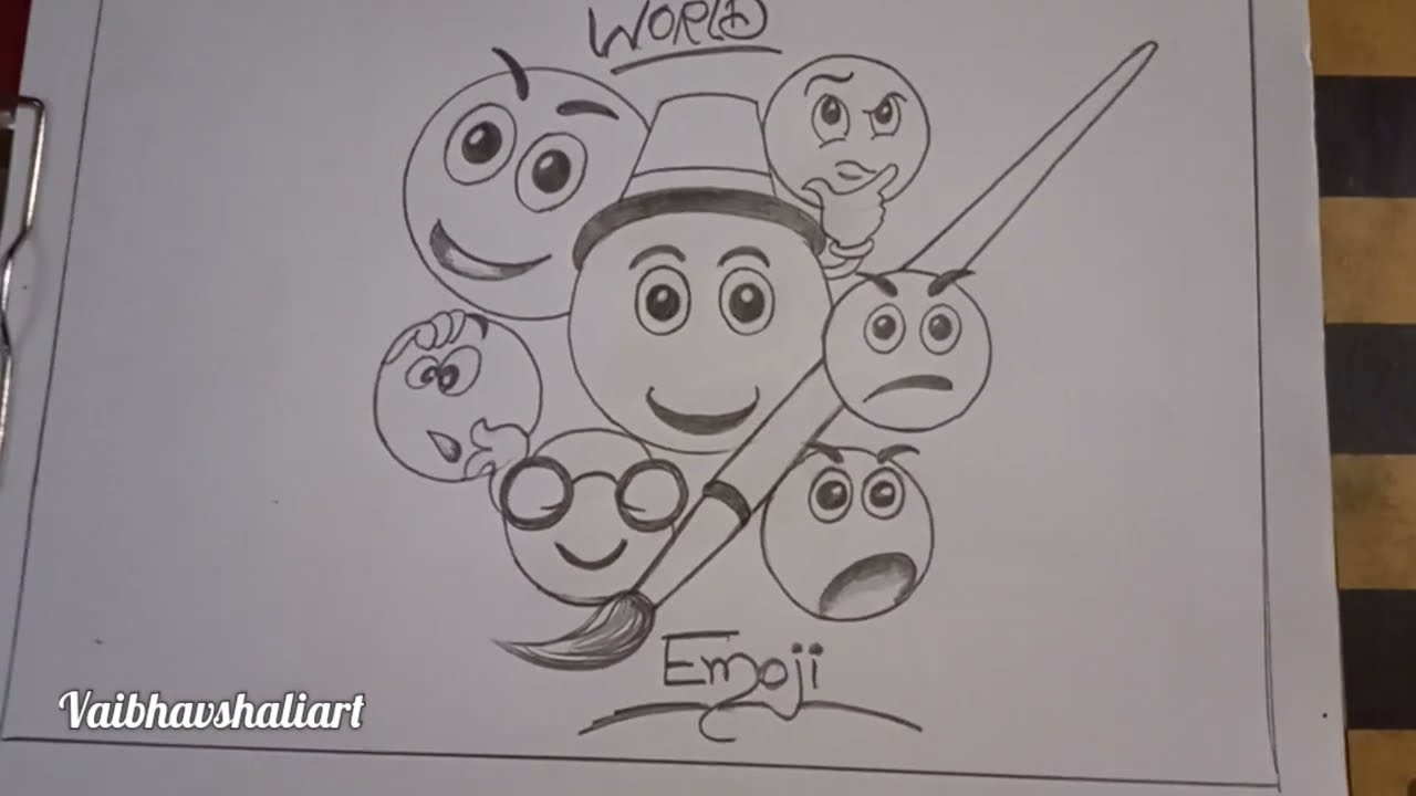 World Emoji Day Drawing | How To Draw Emoji |World Emoji Day Poster |#EmojiDayDrawing, #EmojiDrawing