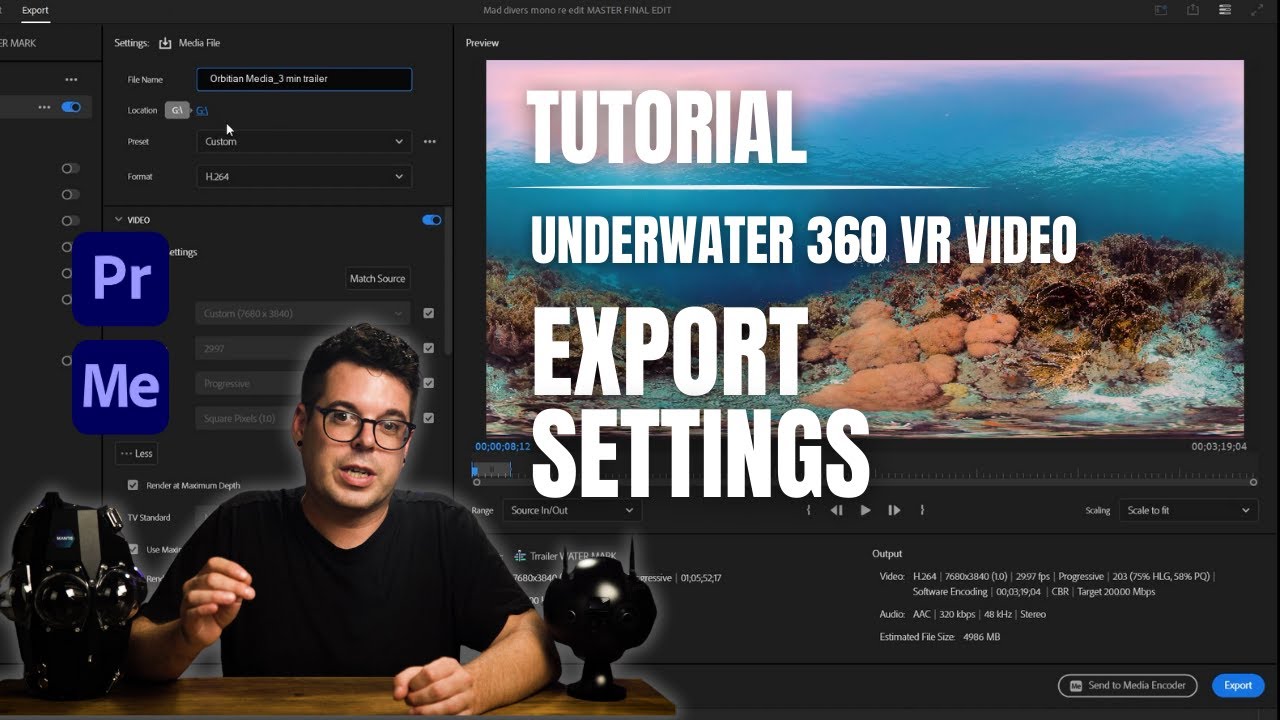 Fast, effective export tutorial / Underwater / 8k / VR 360