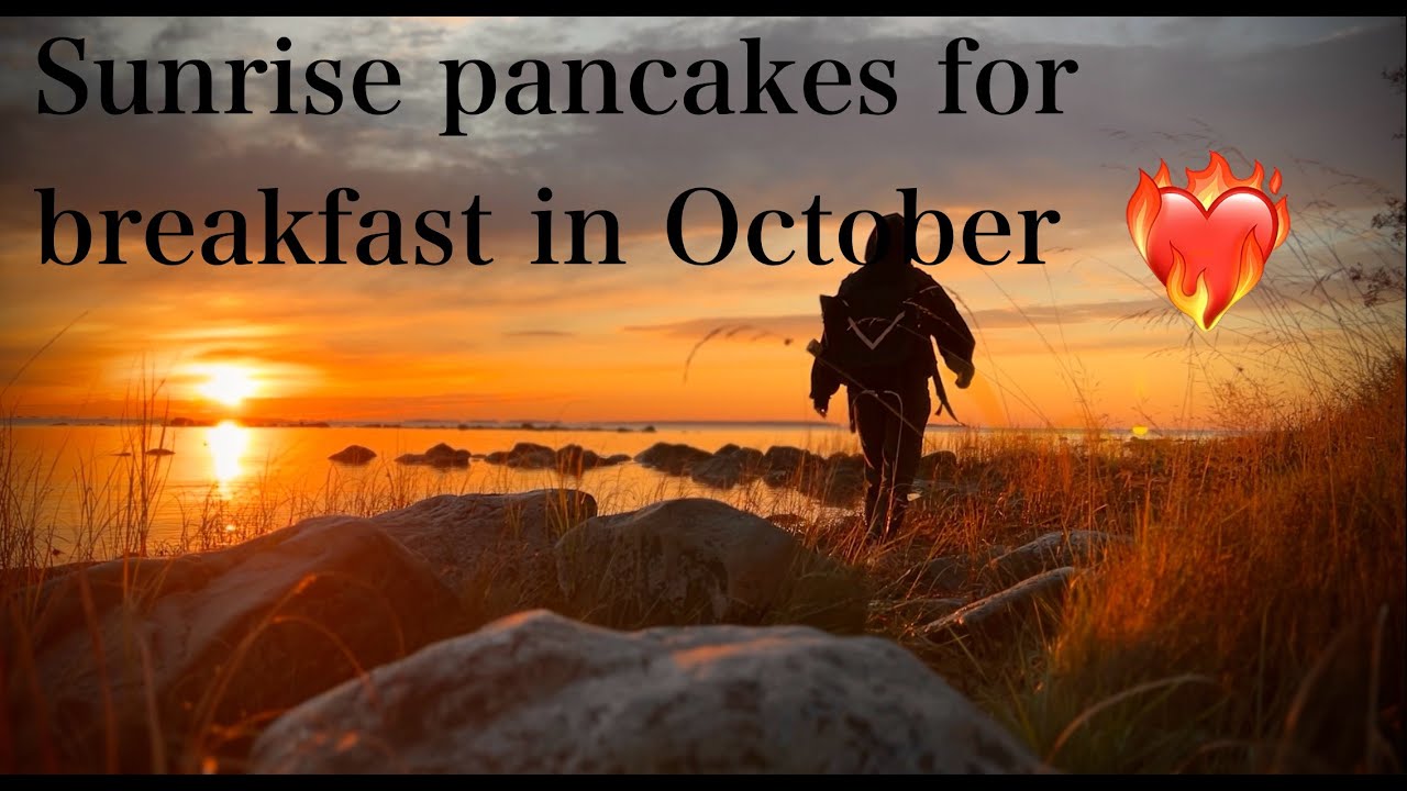 Breakfast pancakes over fire at sunrise | October hike | Solo girl ASMR cooking on fire