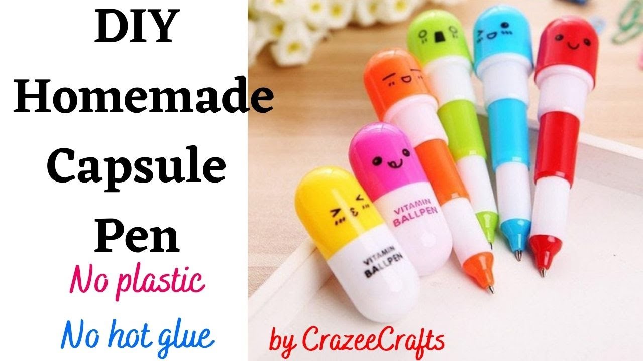 DIY Homemade Capsule Pen| School supplies DIY ideas and hacks | Easy Paper Crafts | CrazeeCrafts