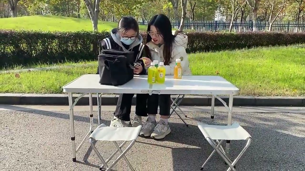 Katlanır Kamp Masası Sandalye Takımı Piknik Seti &Ccedil;anta Tipi 4 Tabureli