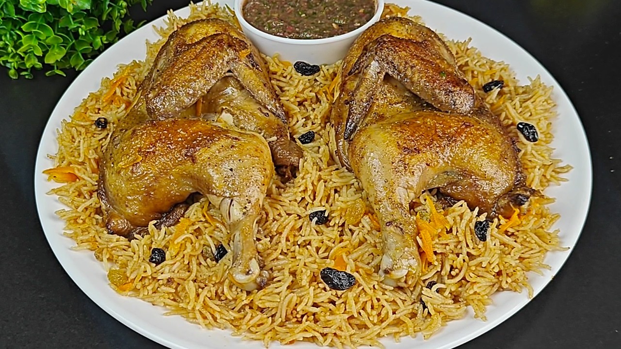 Chicken Mandi | Ruz Bukhari Rice with Roasted Chicken