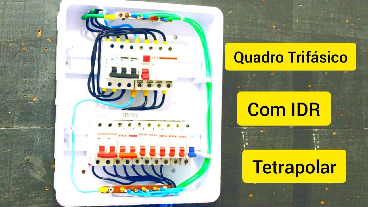 Quadro Trif&aacute;sico de Distribui&ccedil;&atilde;o de energia com DR ( IDR ) Tetrapolar.