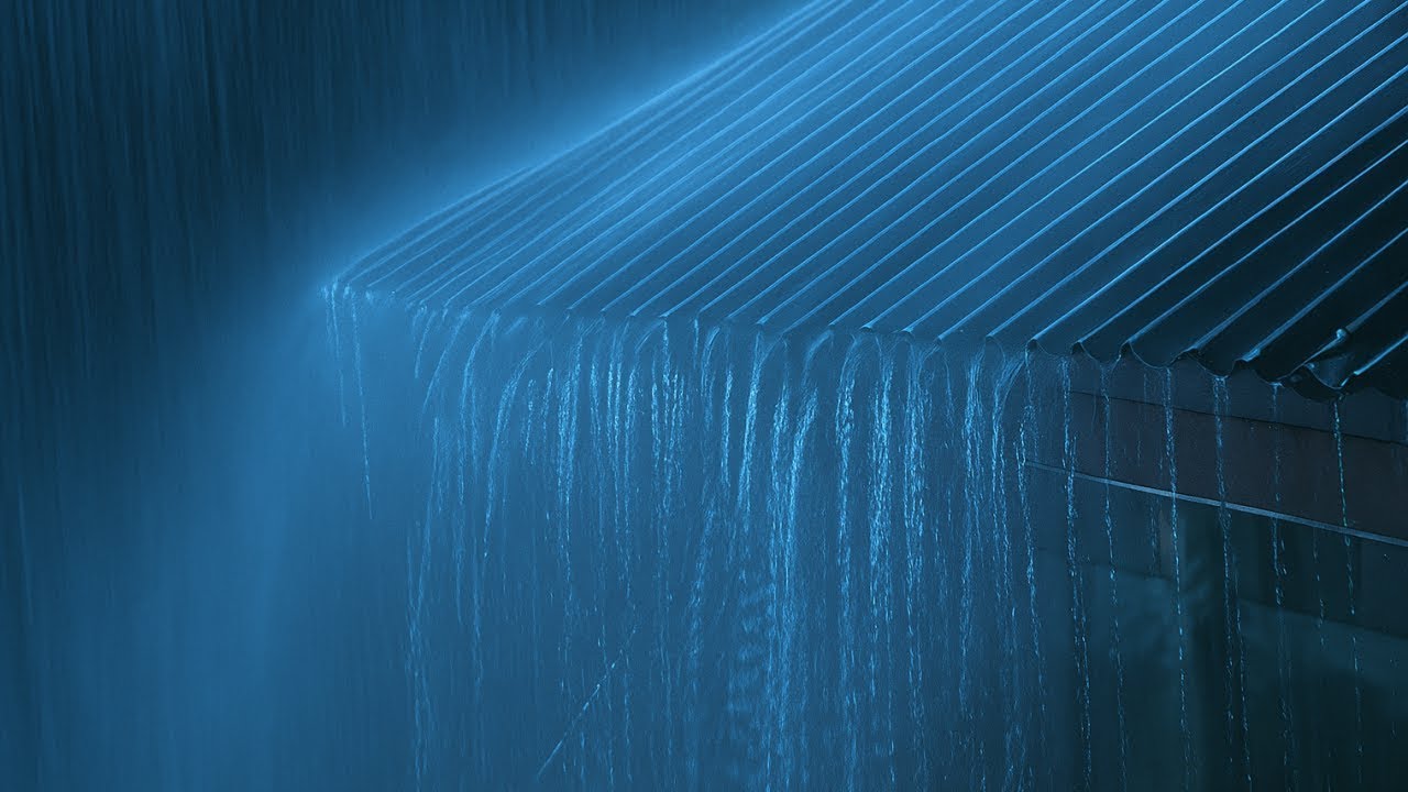 🔴 Heavy Rain on a Tin Roof for Sleeping 24/7, Sleep Instantly with Rain Sounds & Thunder at Night🌩️