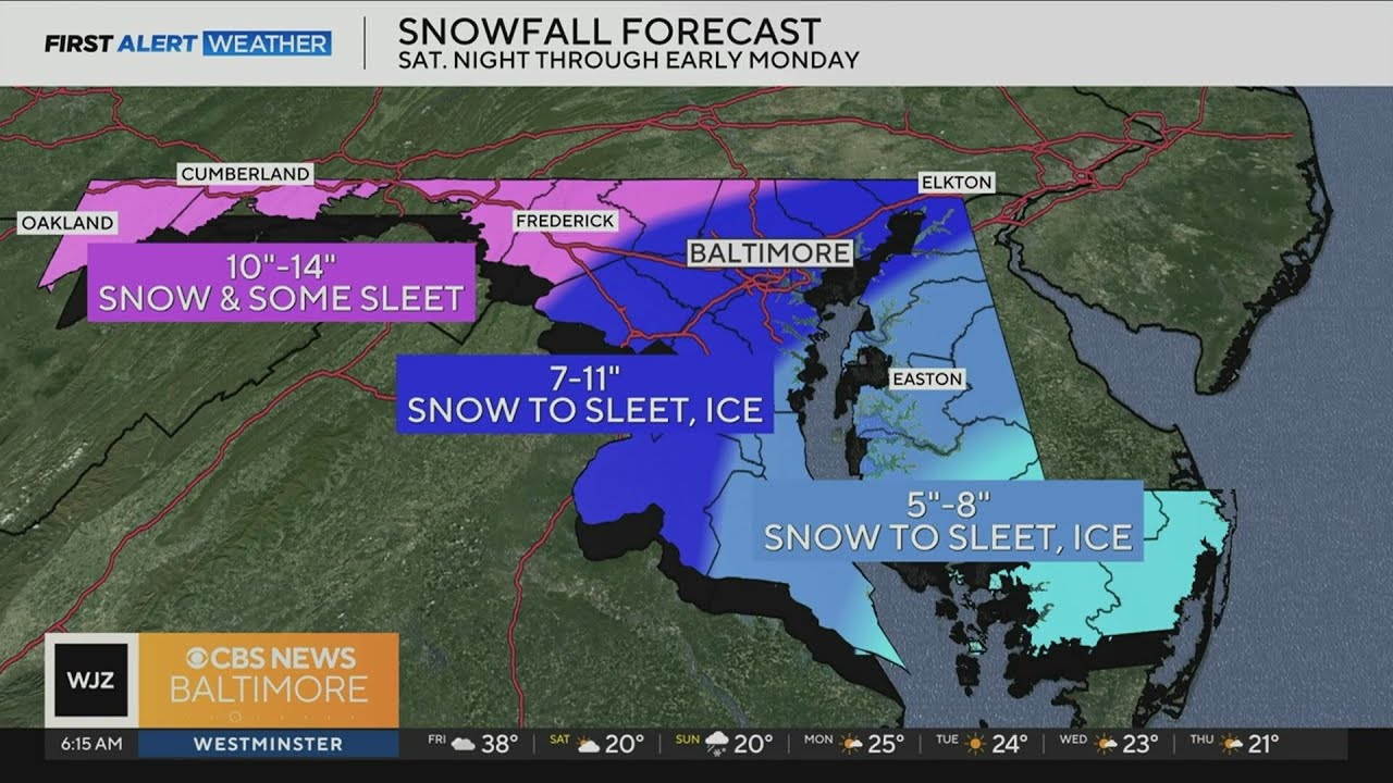 Winter storm watch for Maryland all weekend ahead of snow storm