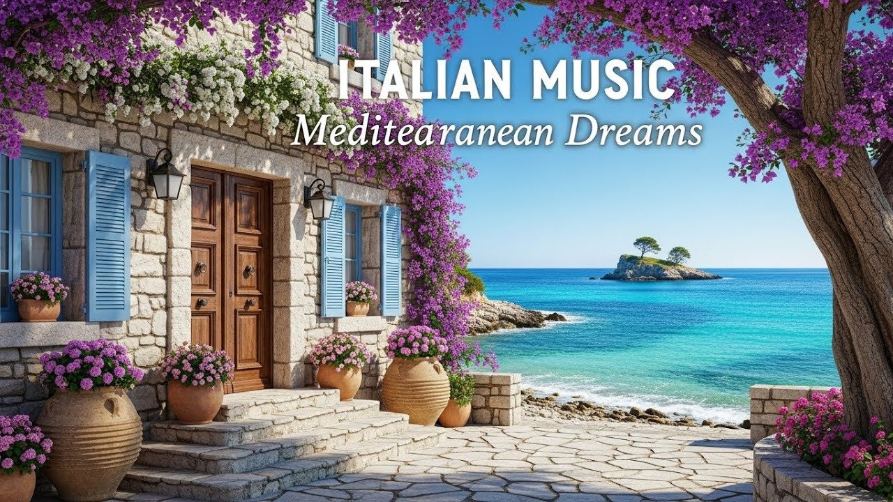 Romantic Mediterranean Vibes & Italian Music 🎶 3+ Hours Amalfi Coast & Tuscany Sunset 4K