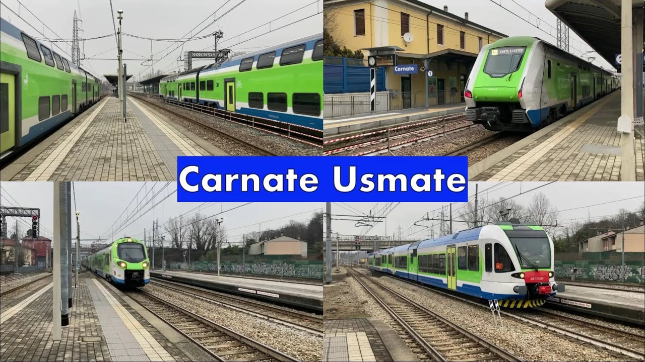 ATR 125 008 e altri treni passeggeri pomeridiani alla stazione di CARNATE USMATE!