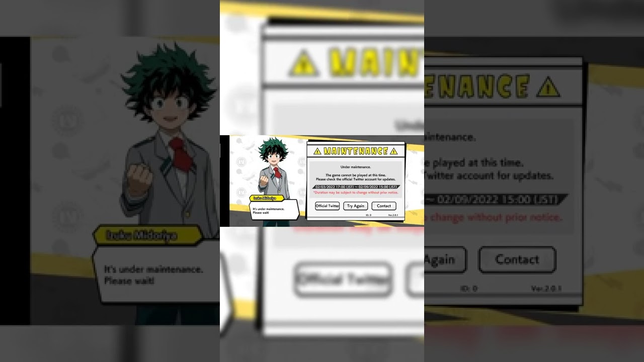 Still Maintenance My Hero Ultra Impact