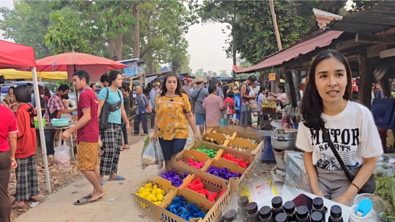 #ตลาดนัด บ้านเฮา#อาหารพื้นบ้าน ตามฤดูกาล  #บรรยากาศบ้านๆ #อำเภอศรีเมืองใหม่ #จังหวัดอุบลราชธานี