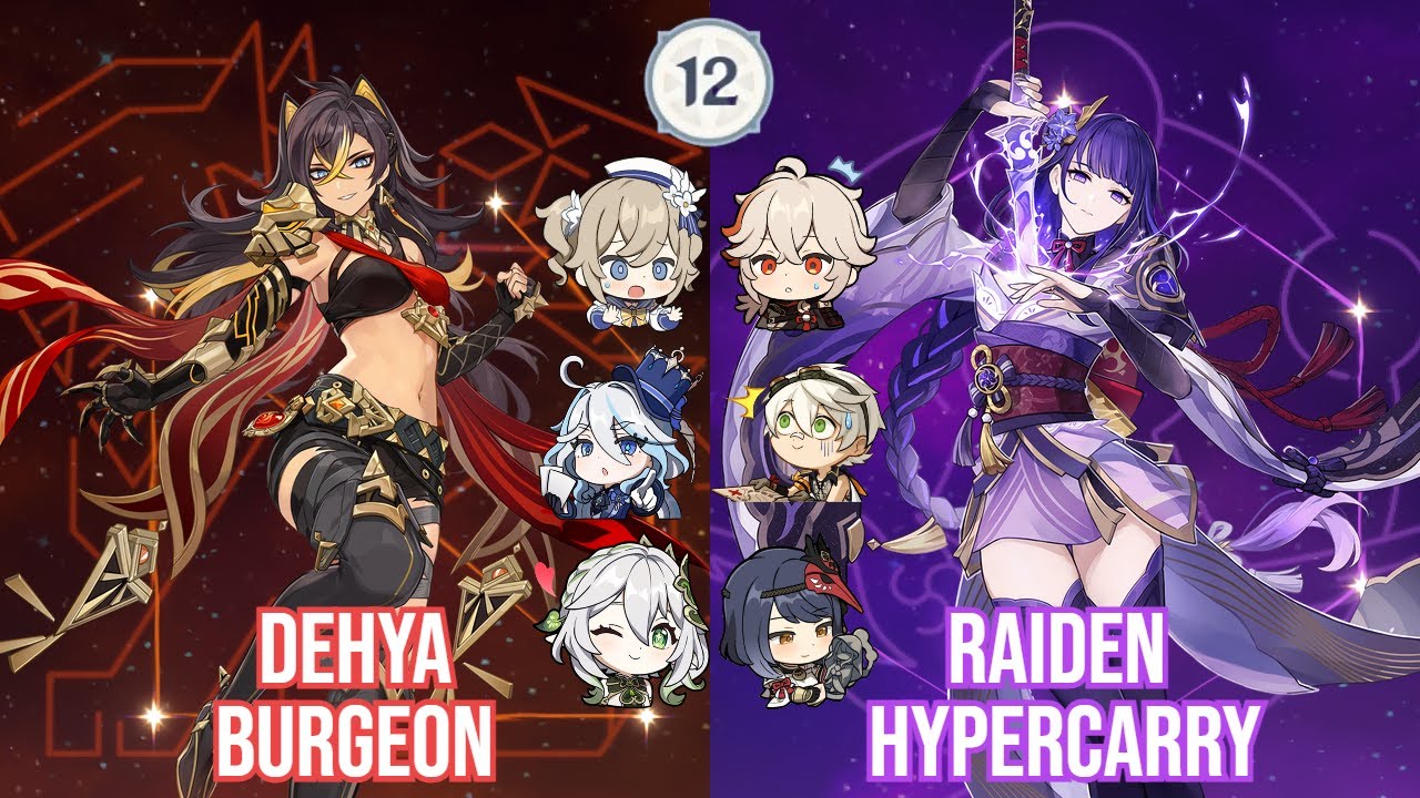 Dehya Burgeon x C0 Raiden Hypercarry - Spiral Abyss 4.2 Full Star Clear Gameplay