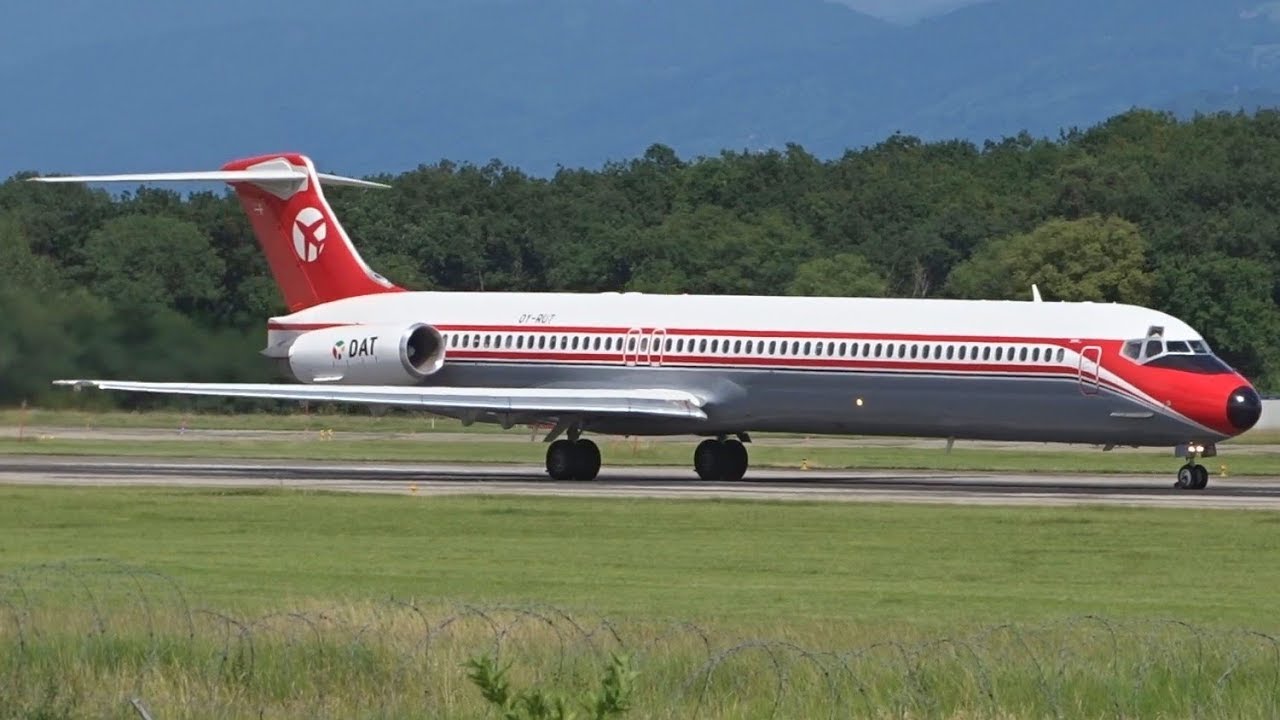 DAT McDonnell Douglas MD-82 OY-RUT takeoff at Geneva/GVA/LSGG