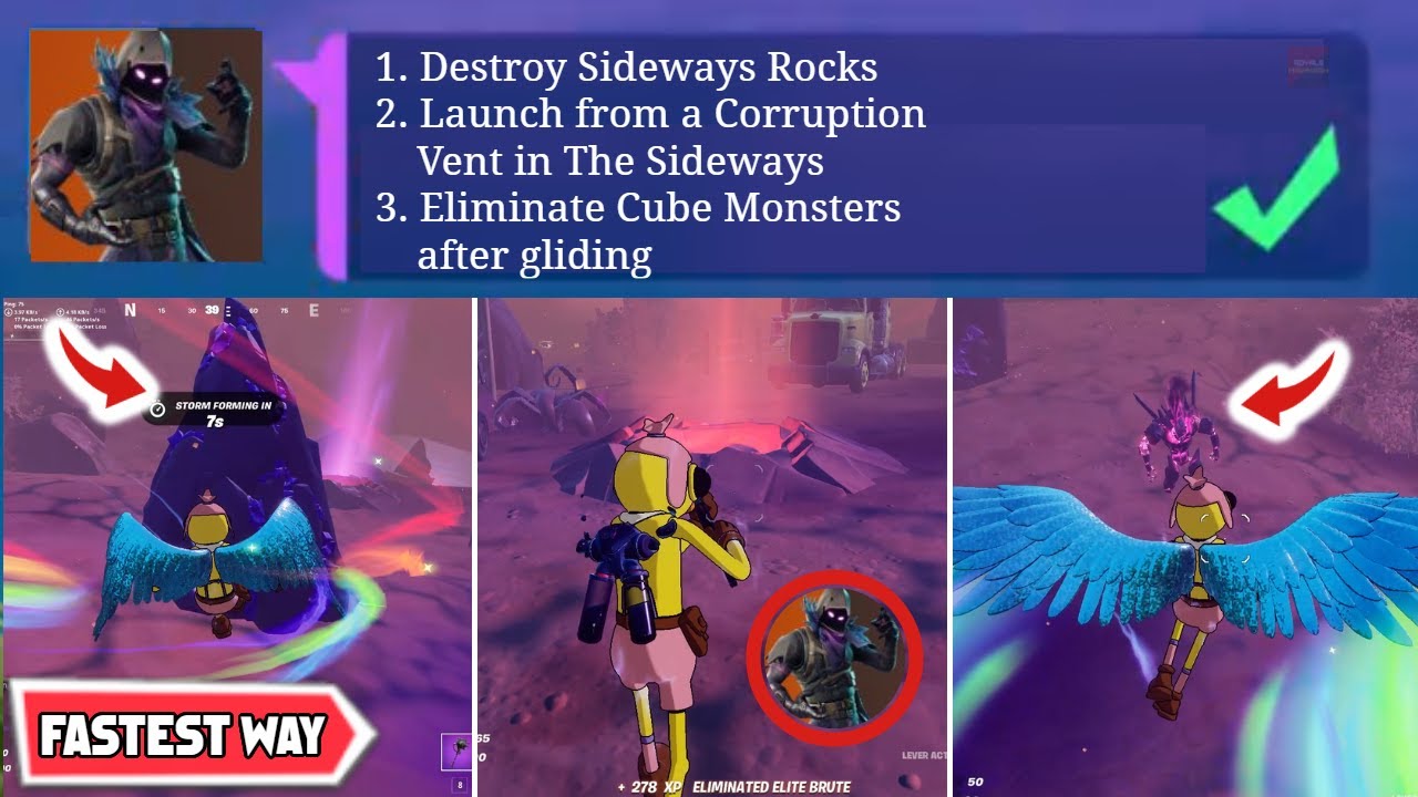 Destroy SIDEWAYS ROCKS + Launch From A CORRUPTION VENT + Eliminate CUBE MONSTERS In The Sideways 15