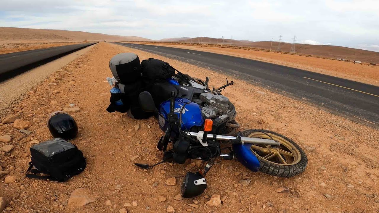 05: Western Sahara and a Small Accident | Saved by the Locals | Solo Motorcycle Journey | Mauritania