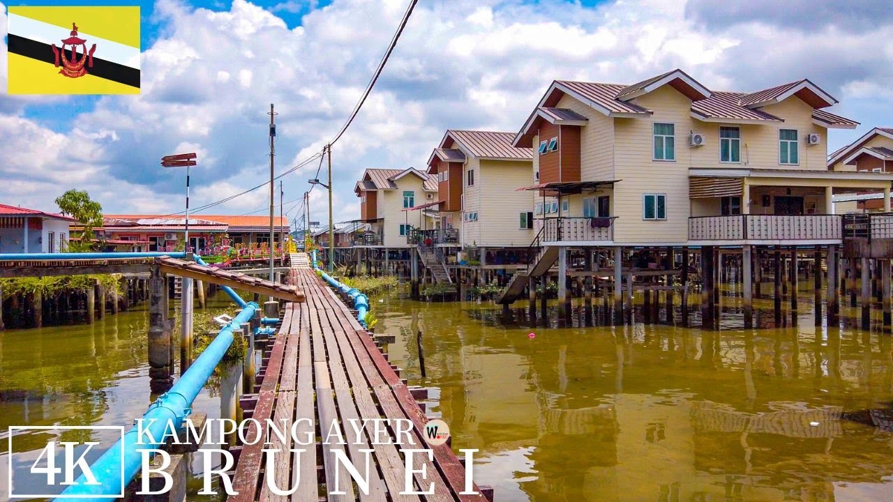 🇧🇳 4K Brunei Walking Tour 2023 - Kampong Ayer, Bandar Seri Begawan