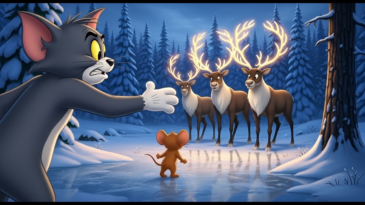 Tom and Jerry Discover the Golden Reindeer 🦌✨ | A Magical Snow Forest Story