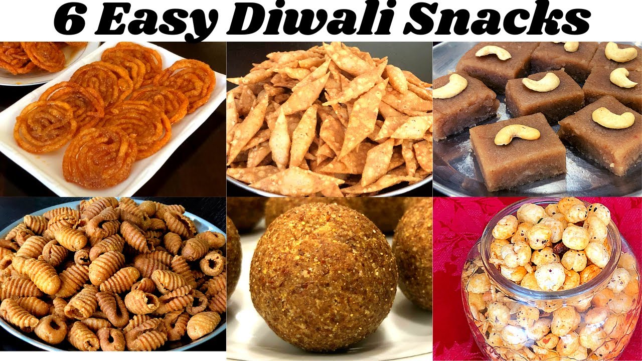 6 Easy And Quick Diwali Snacks - Diwali Recipes - Diwali Snack Recipes - Deepavali Snack Recipes