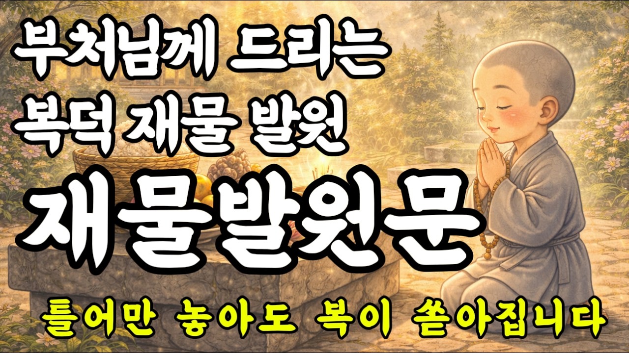 듣기만 해도 재물운이 열리는 재물발원문 | 부처님께 드리는 풍요의 기도 #불교음악 #소원성취 #재물발원문
