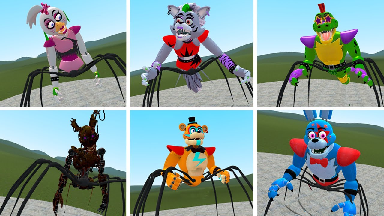 GLAMROCK SPIDER ANIMATRONICS ARMY In Garry's Mod! (Five Nights at Freddy's)