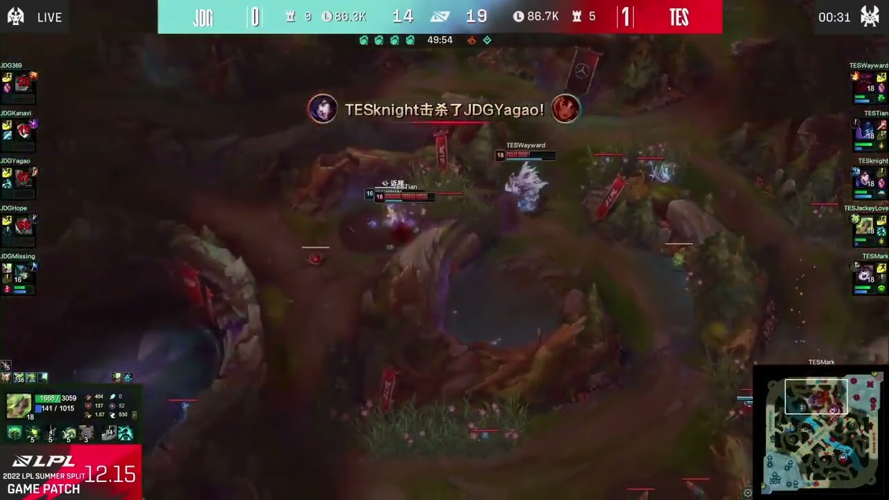 Jackeylove Goes in 1v3 and shreds JDG (TES vs JDG)