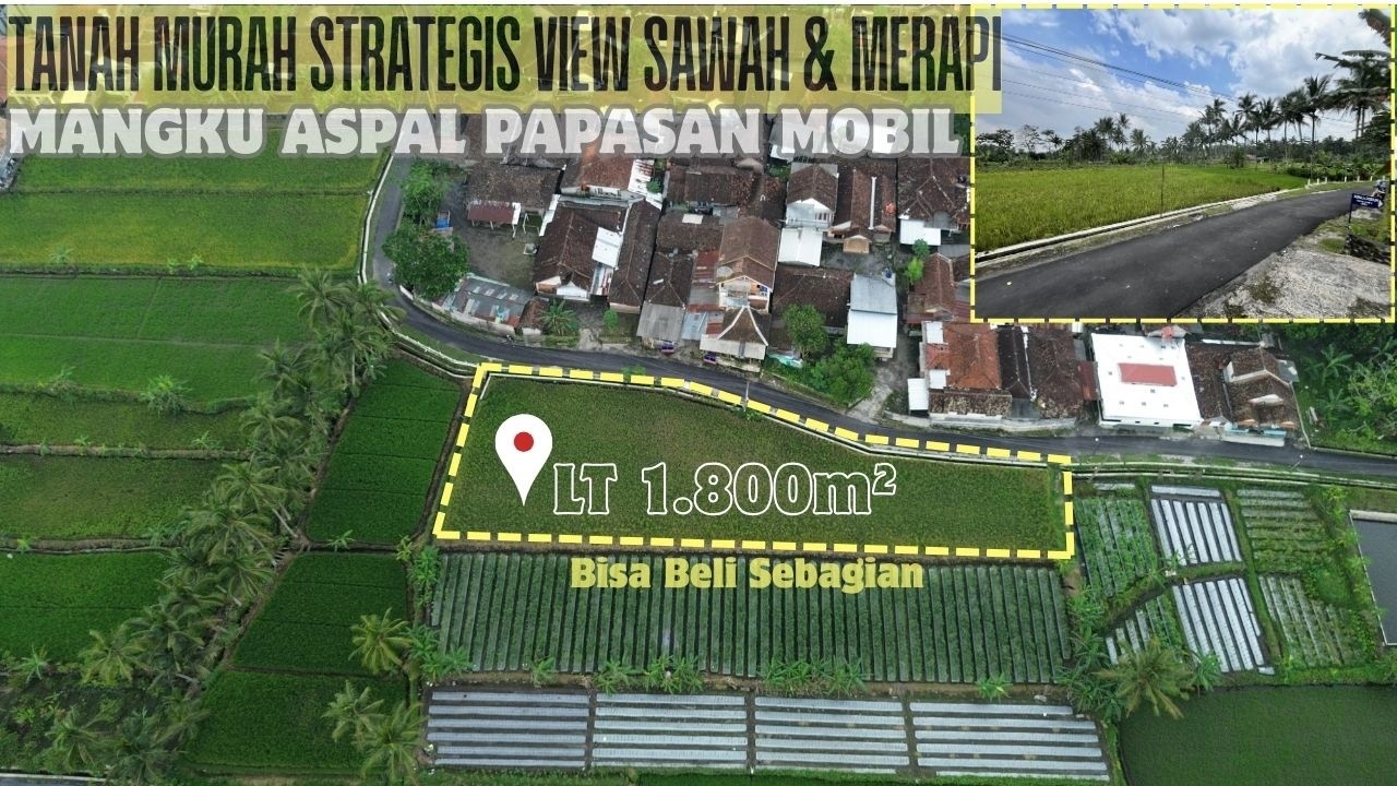 Dijual Tanah Sawah Murah Mangku Aspal di wukirsari cangkringan, View Merapi & Sawah | SB EPS609