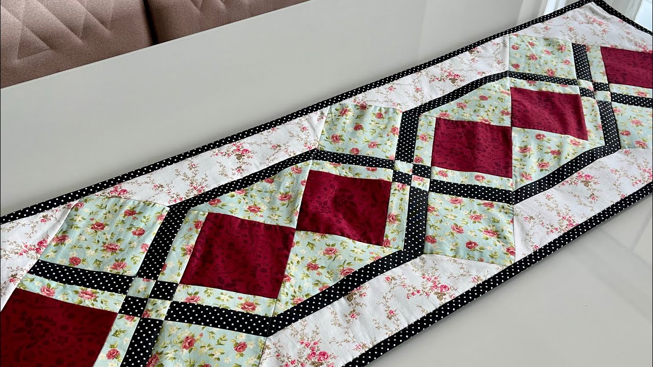 Projeto trilho ou caminho de mesa com manta acrilica, venha aprender com o passo a passo