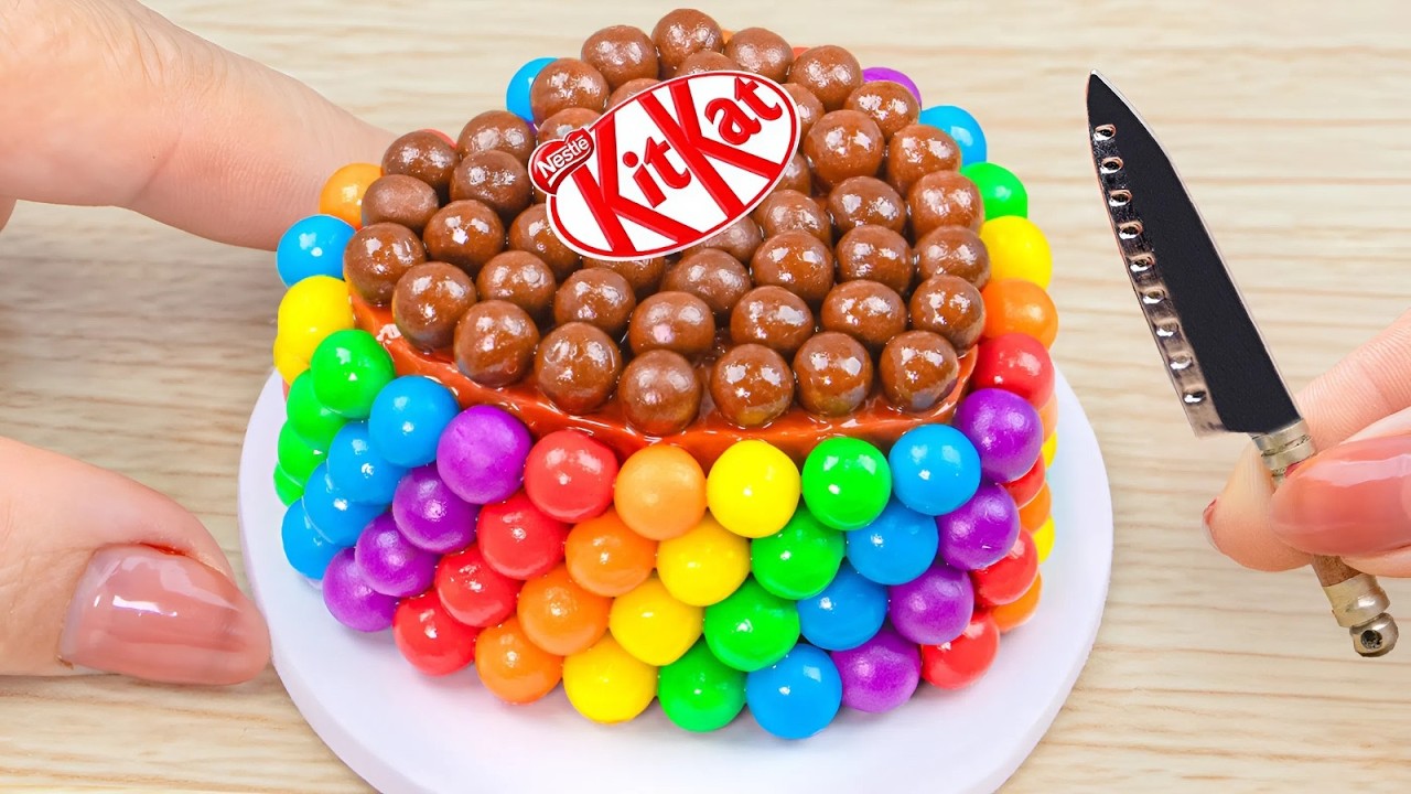 Enchanting Kitkat Rainbow Cake Desser | Beautiful Miniature Rainbow Cake Decorating Ideas 💗