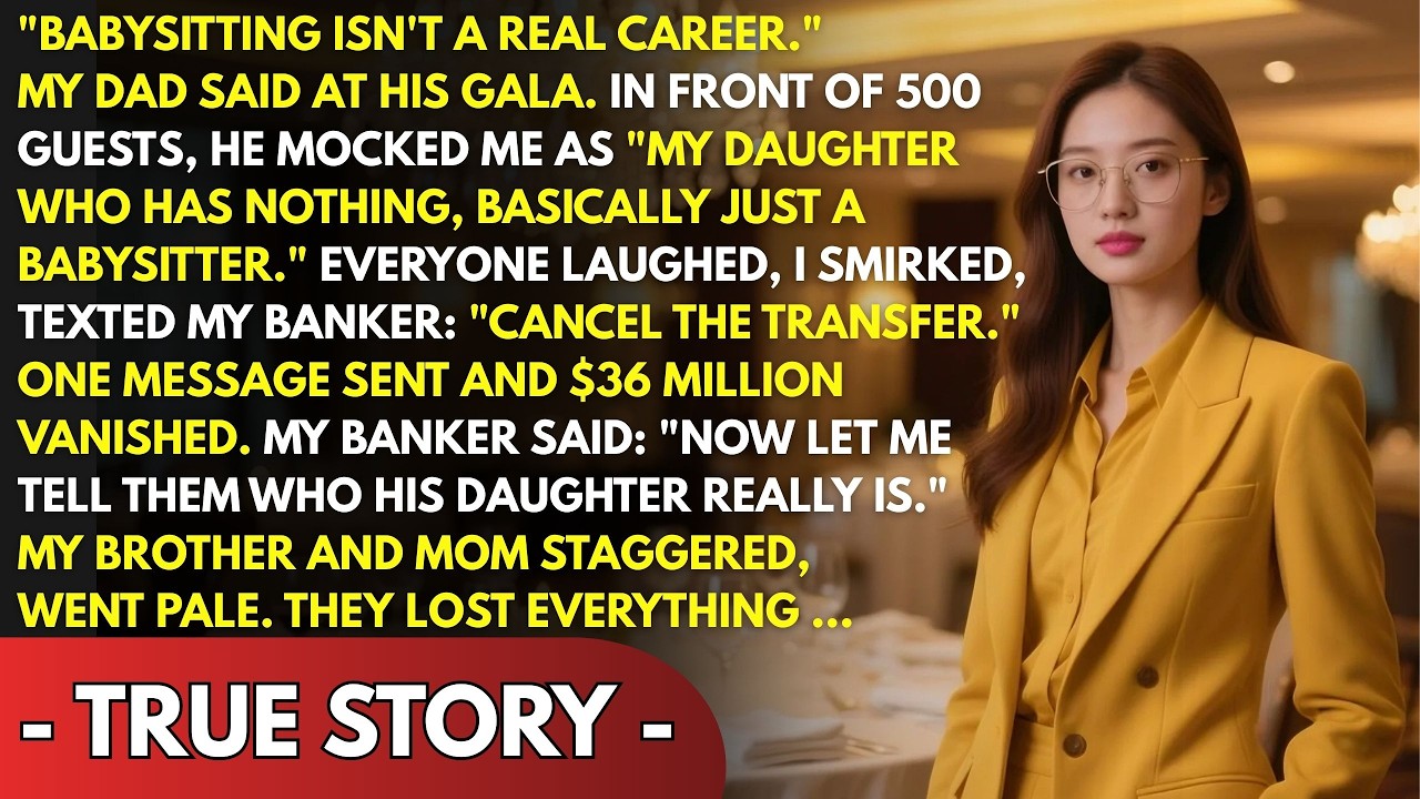 MY DAD MOCKED ME AS “BABYSITTING ISN’T A REAL JOB” AT THE GALA—UNTIL MY BANKER FROZE HIS MORTGAGE