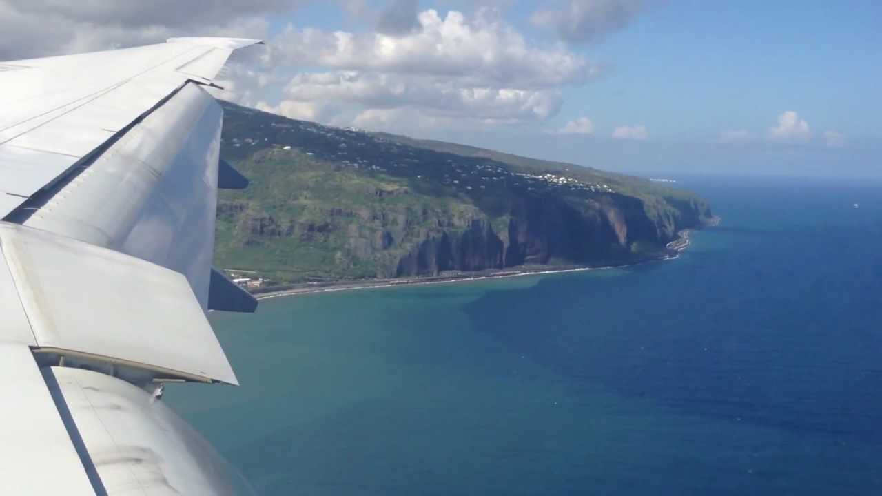 Atterrissage Ile De La Réunion vol Air Austral UU974 777-200 - 17 Janvier 2013