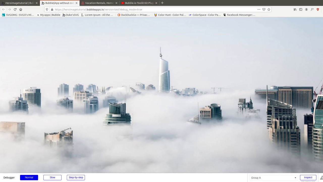 Bubble.is - Designing - Full screen hero images