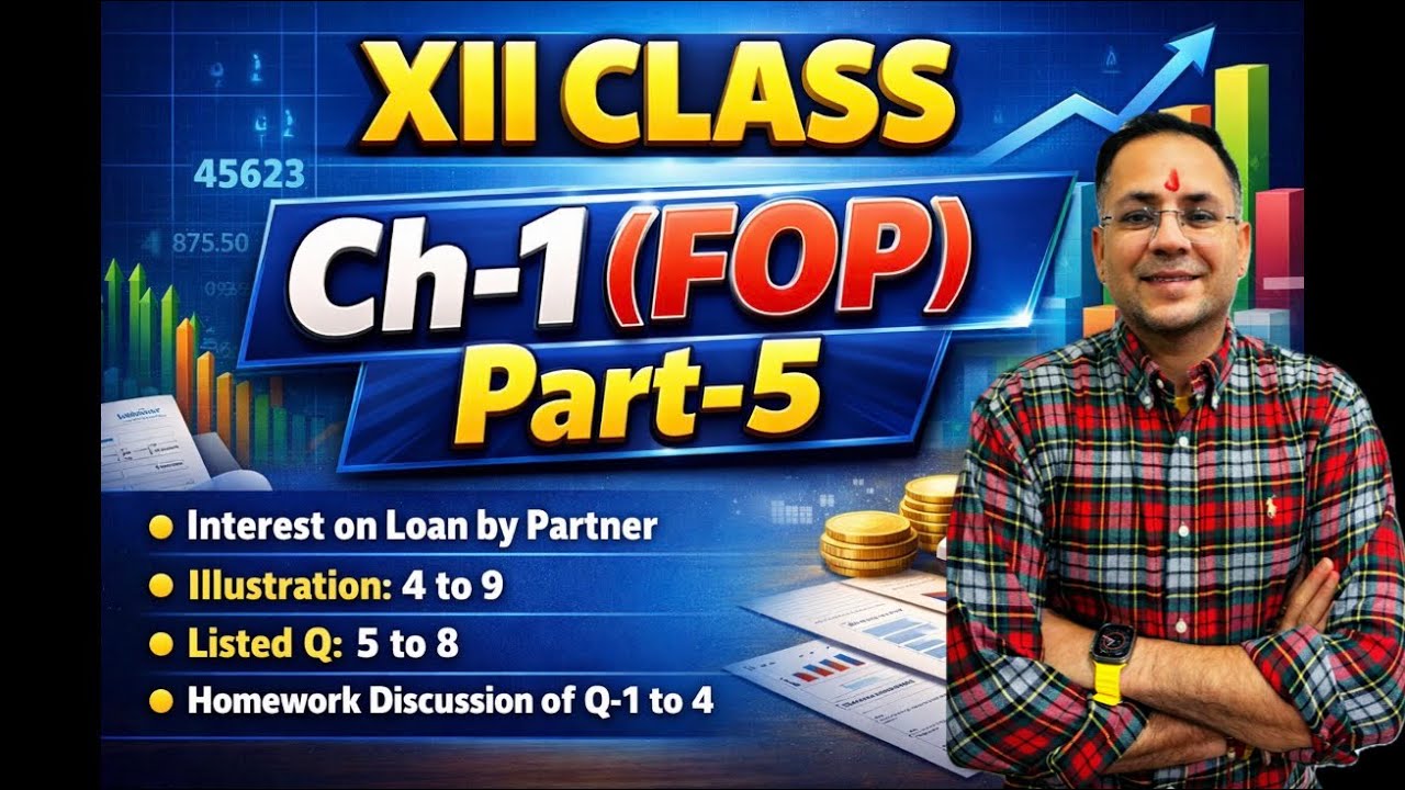 Class 12 Accountancy | Ch-1 FOP Part-5 Int. on Loan by Partner | I-4 to 9 & Q- 5 to 8 TS Grewal 2026