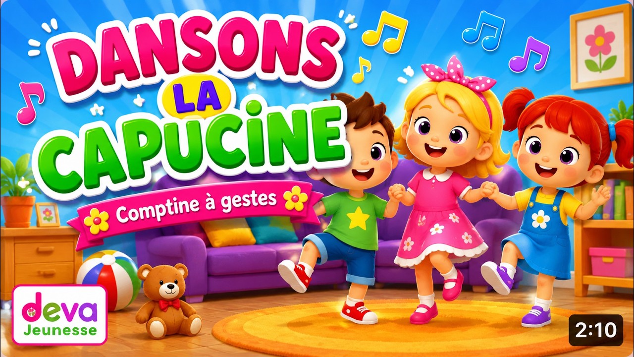 Dansons la Capucine 🌸 Comptine à gestes pour enfants – Ronde maternelle