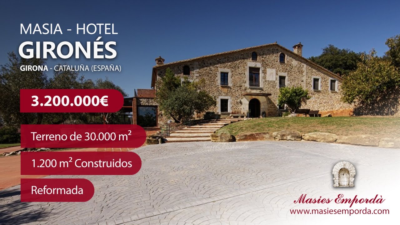 Exclusiva Masía en venta 🏡 GIRONÉS  ➤ 1.200 m² construidos y parcela vallada de 30.000 m²