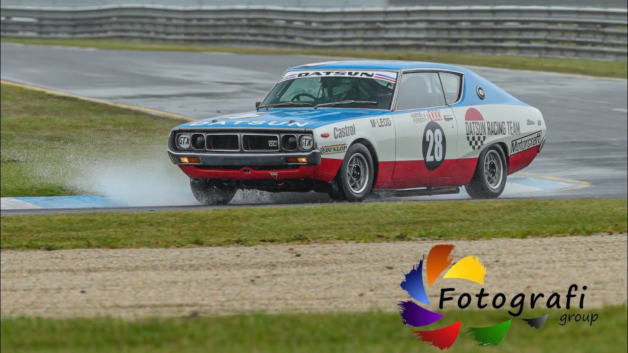 Preview - teaser footage of Group C Datsun 240K in the rain at 33rd Historic Sandown