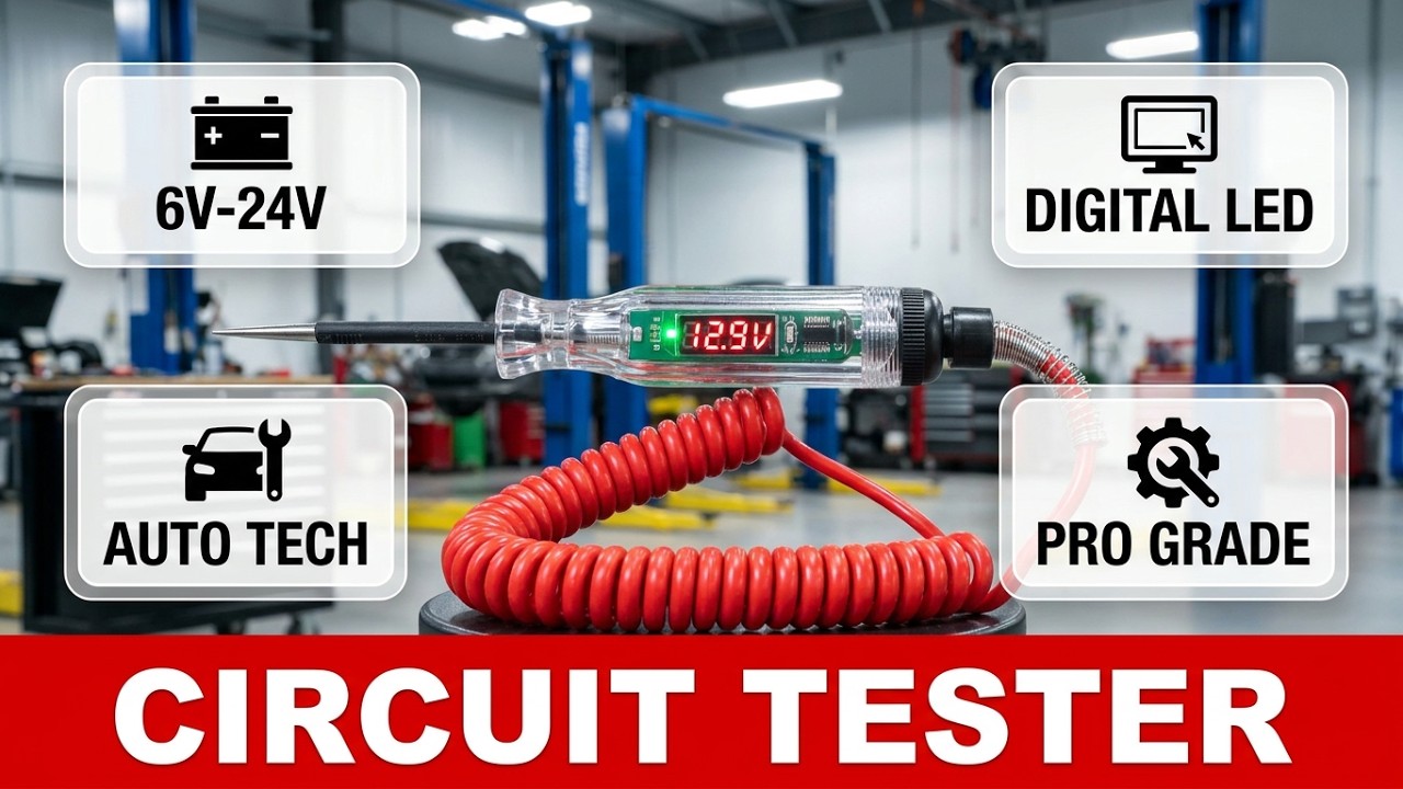 AUTOMOTIVE TEST LIGHT DIGITAL LED CIRCUIT TESTER 6 - 24V